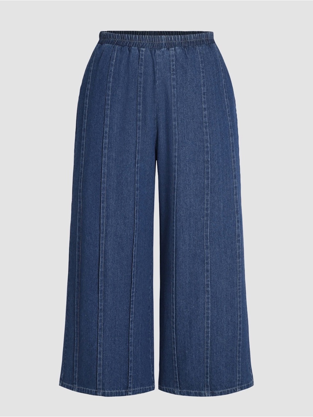 CIDER Wide Leg Seam Detail Denim Jeans Elastic Waist XL